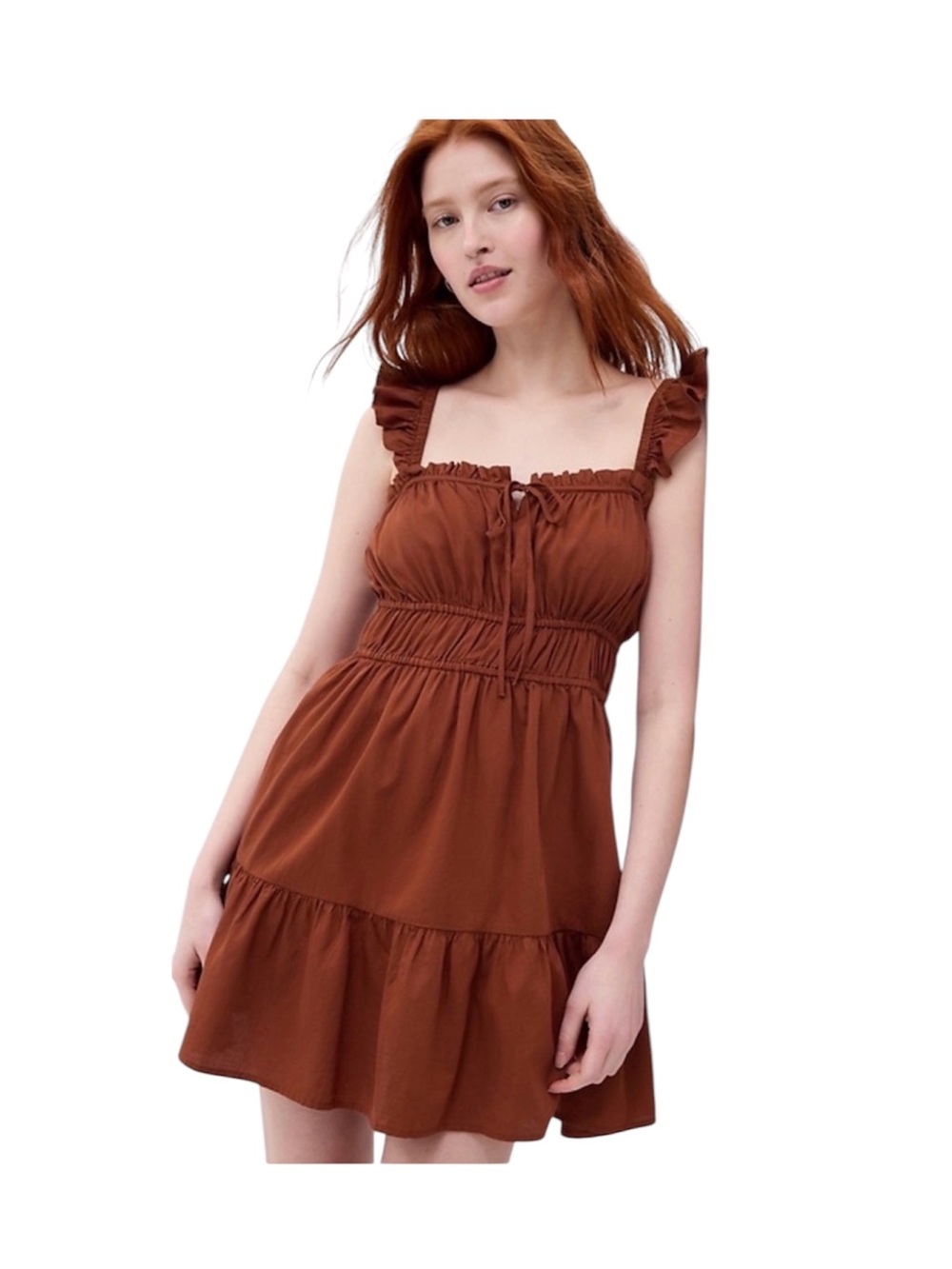 Gap sleeveless ruffle mini dress - large